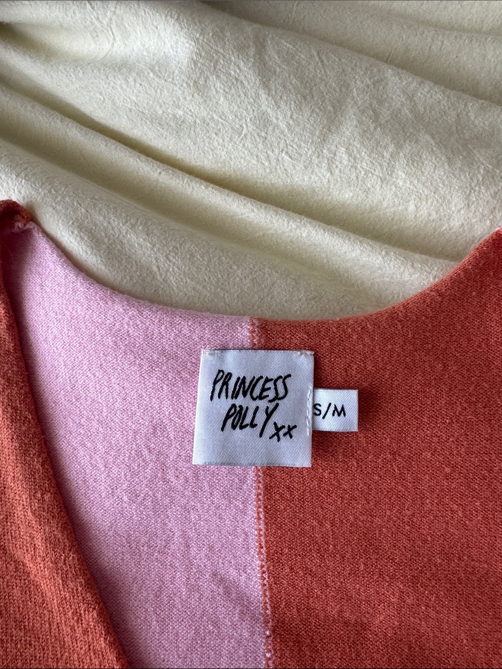Princess Polly Pink and Rust Colorblock Knit Dress - Picture 2 of 6
